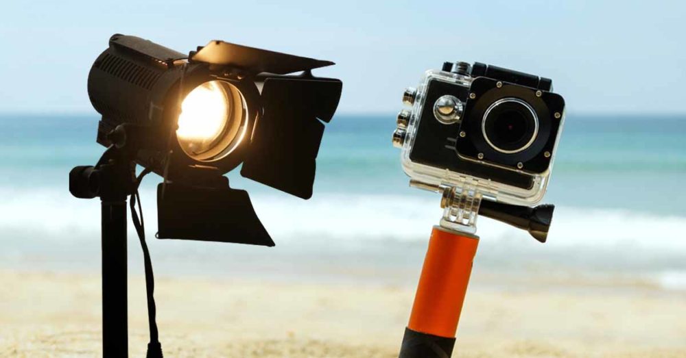 Action camera flashlights