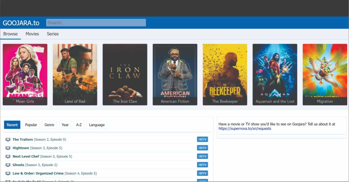 Goojara Platform To Watch Online English Movies