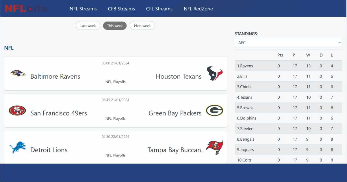 NFLBite: Watch Live Matches Free